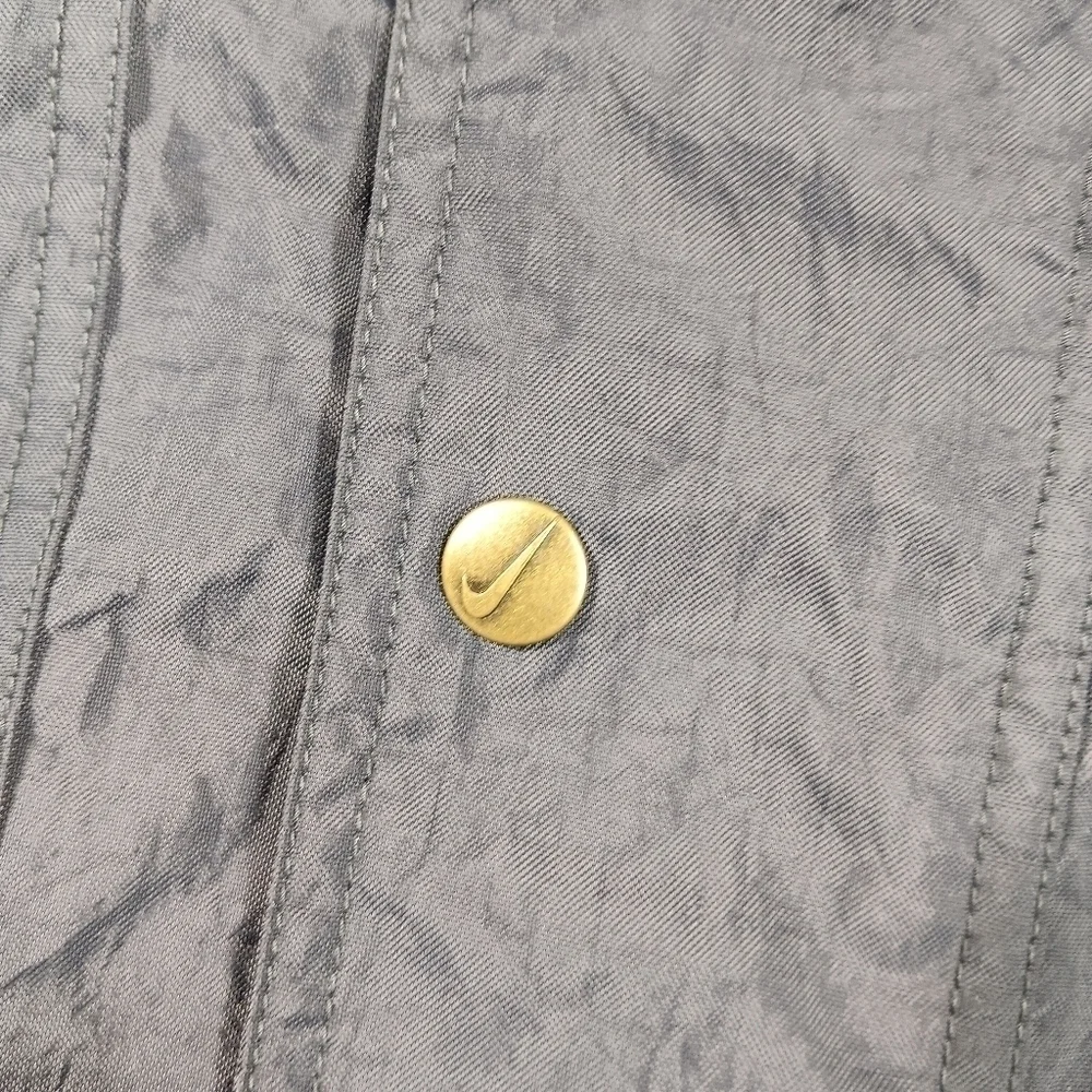 Vintage 90s Nike Jacket Mens Large Gray Raincoat Windbreaker Hoodied Full Zip